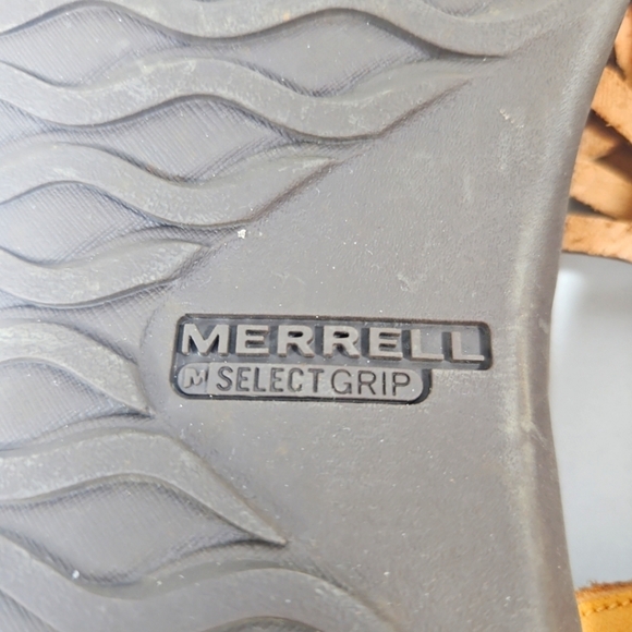 MERRELL Tan Leather Sandals Sz 10 - Picture 7 of 8